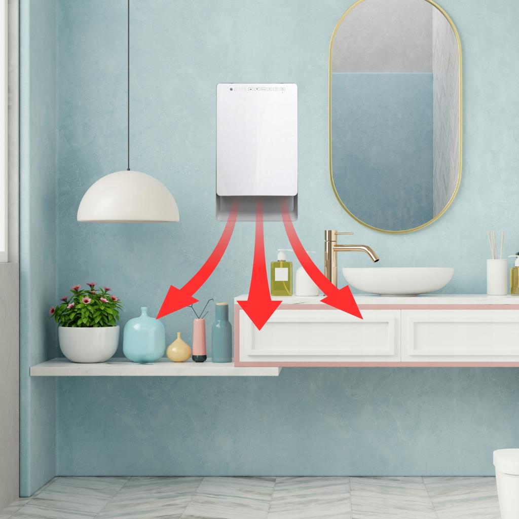 Radialight TOUCH 1000W/1800W white bathroom heater