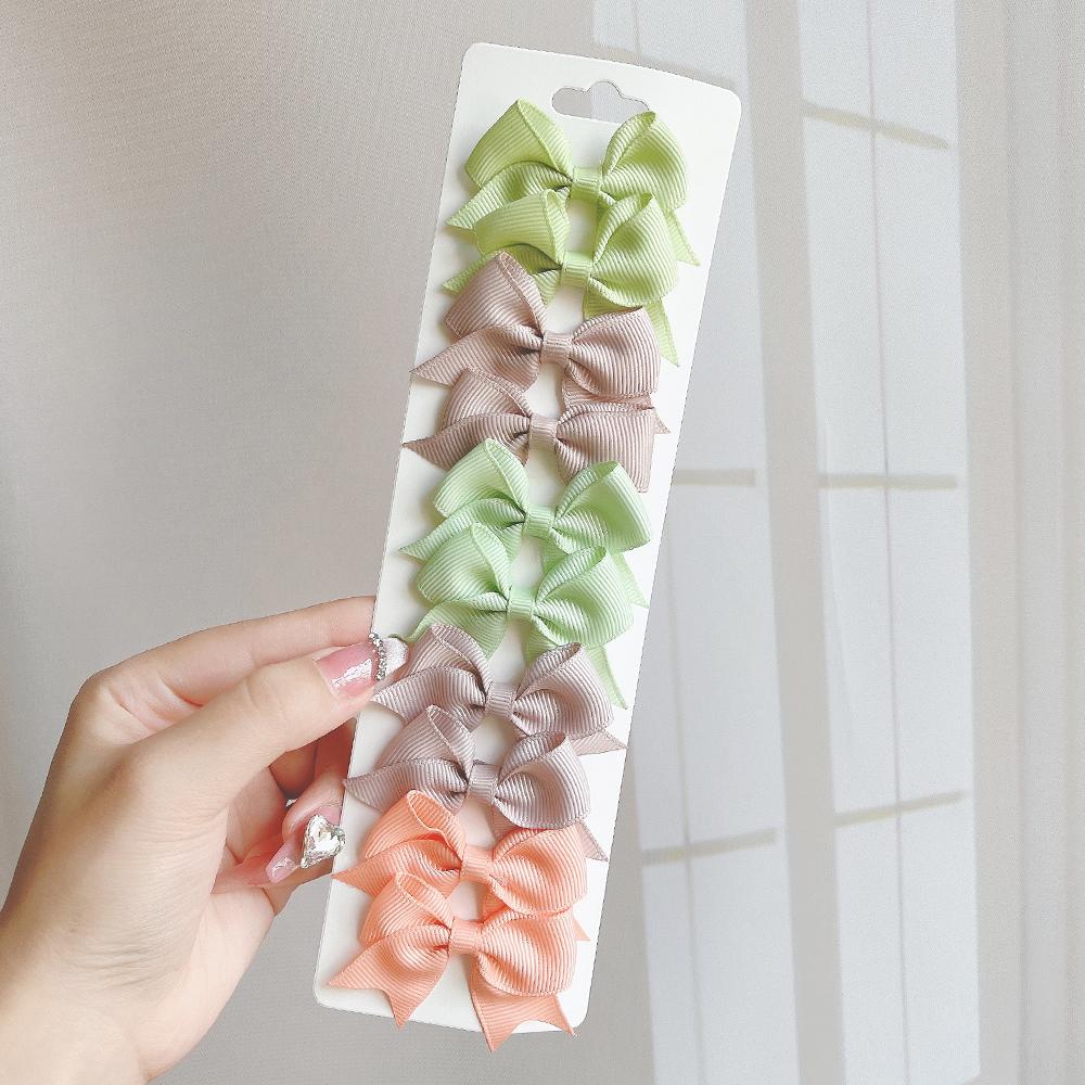 10 шт./набор однотонные детские банты заколки для волос для маленьких девочек ручной работы ленточные банты заколка-невидимка мини-заколки аксессуары для волос