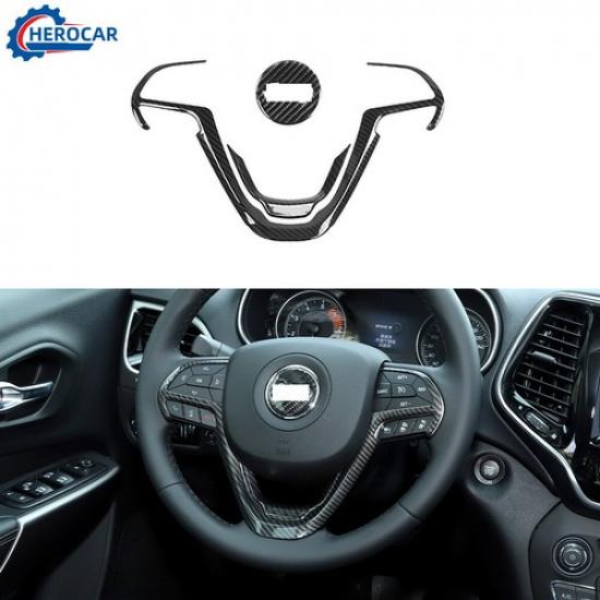 3Pc Steering Wheel Decor Strips Molding Cover Trim For Jeep Grand Cherokee 2014+