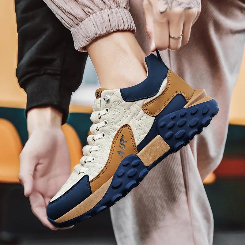 Брендовые мужские кроссовки, дизайнерские удобные кроссовки для мужчин, повседневная обувь с нескользящей подошвой, модная обувь для мужчин на платформе