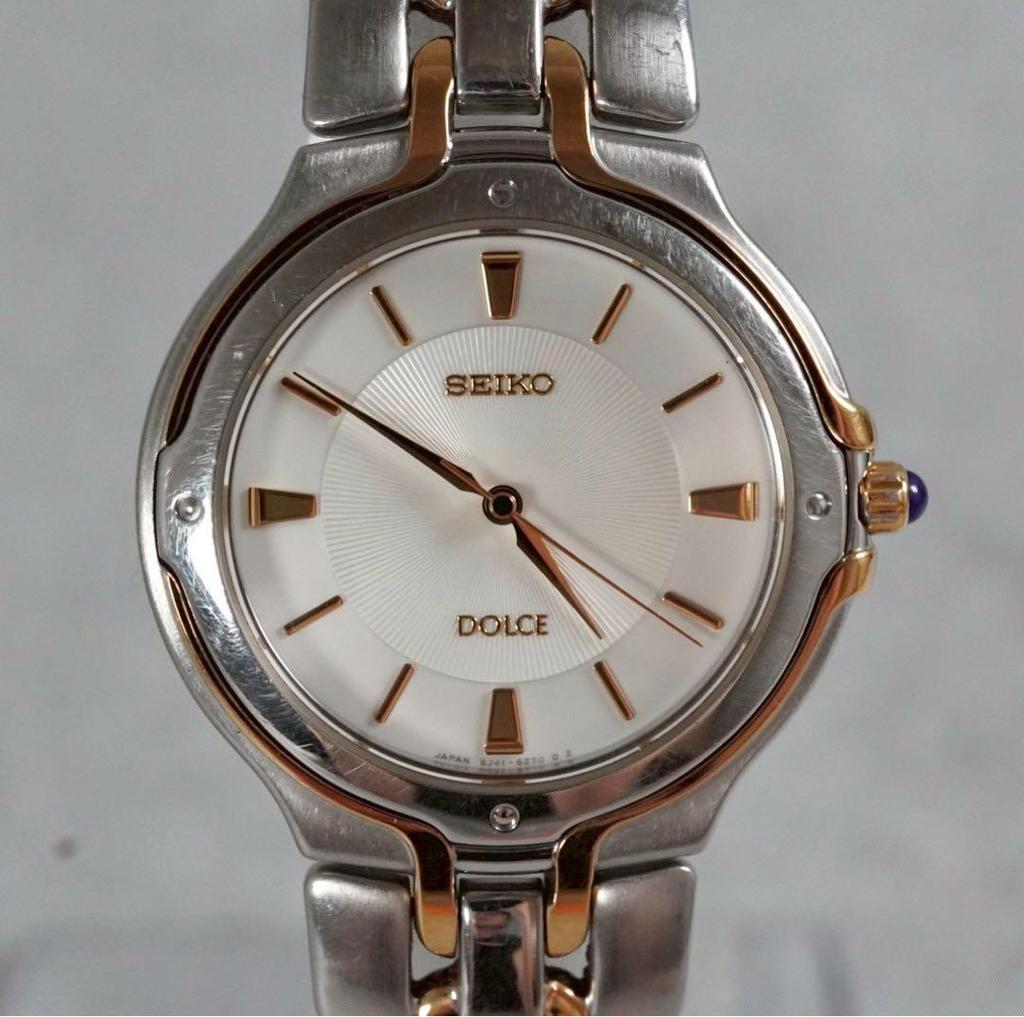 [USED] SEIKO Dolce 8J41-6150 Stainless Steel Gold Combination Watch, Working