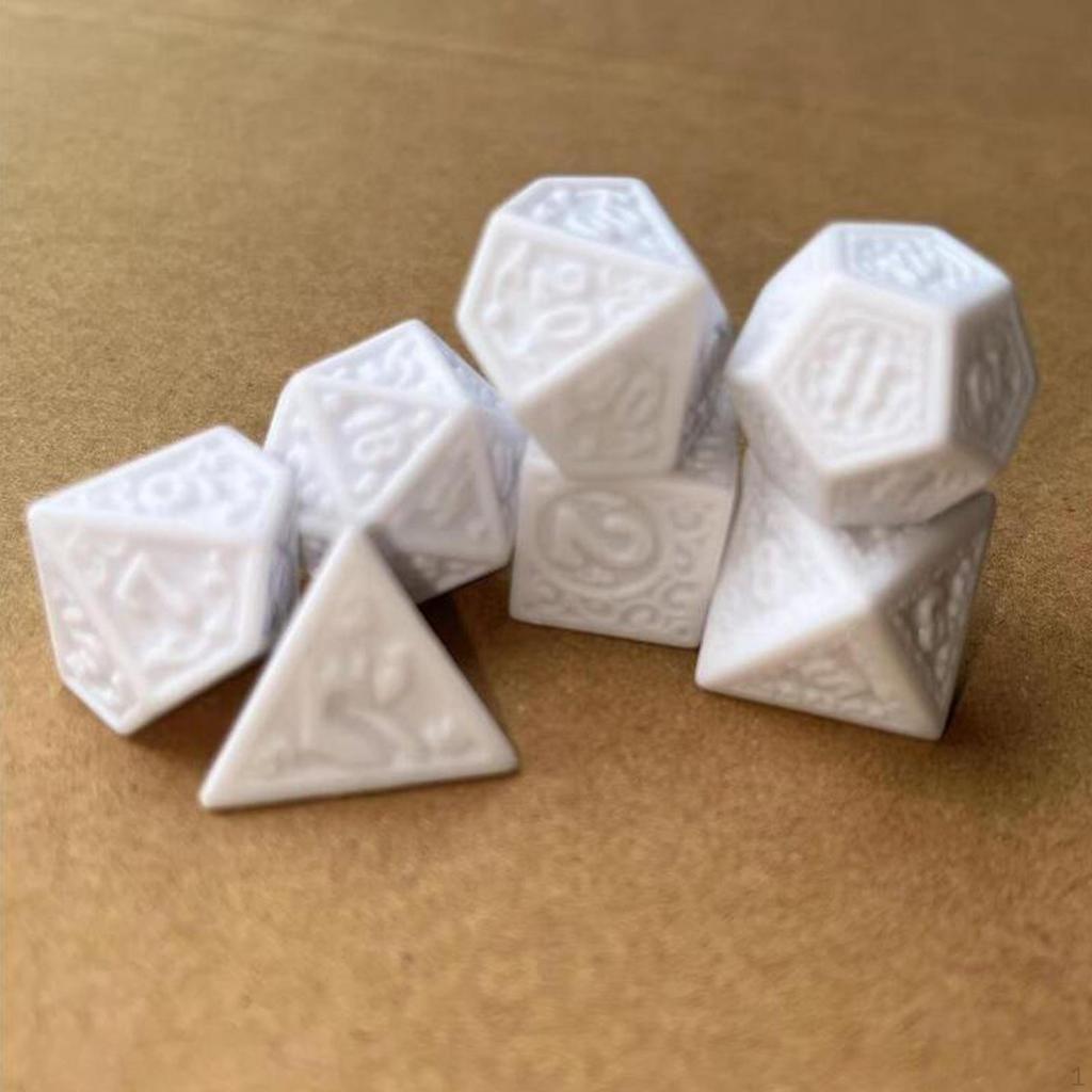 7 Piece Dice Set, Polyhedral Dice, Math Counting Teaching Aids, Multi-Sided Game Set