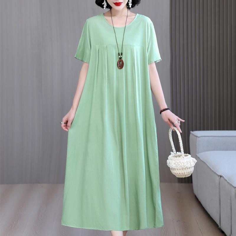 Женские свободные платья, элегантное повседневное летнее платье больших размеров с коротким рукавом, длинное платье больших размеров, женская винтажная одежда