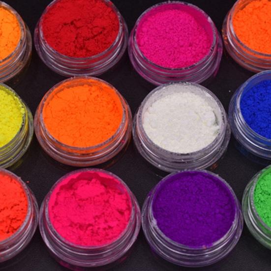 12 шт. 1 г 12 цветов пигментный порошок с ватными палочками флуоресцентный радужная смоляной пигментный порошок DIY лак для ногтей акриловый нейл-арт для тела глаз лица