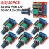 3-10pc 5A 90W PWM 12V DC Motor Speed Controller Module DC-DC 4.5V-35V Low Voltage Motor Speed Controller Adjustable Drive Module
