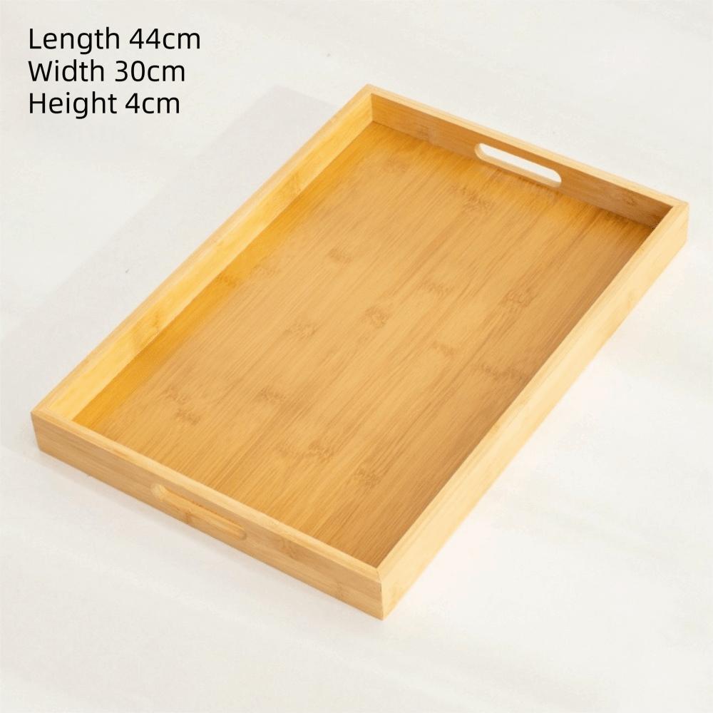 With Handle Bamboo Wooden Tray Natural Wood Serving Tray Decorate Tray Food Storage Trays Kitchen