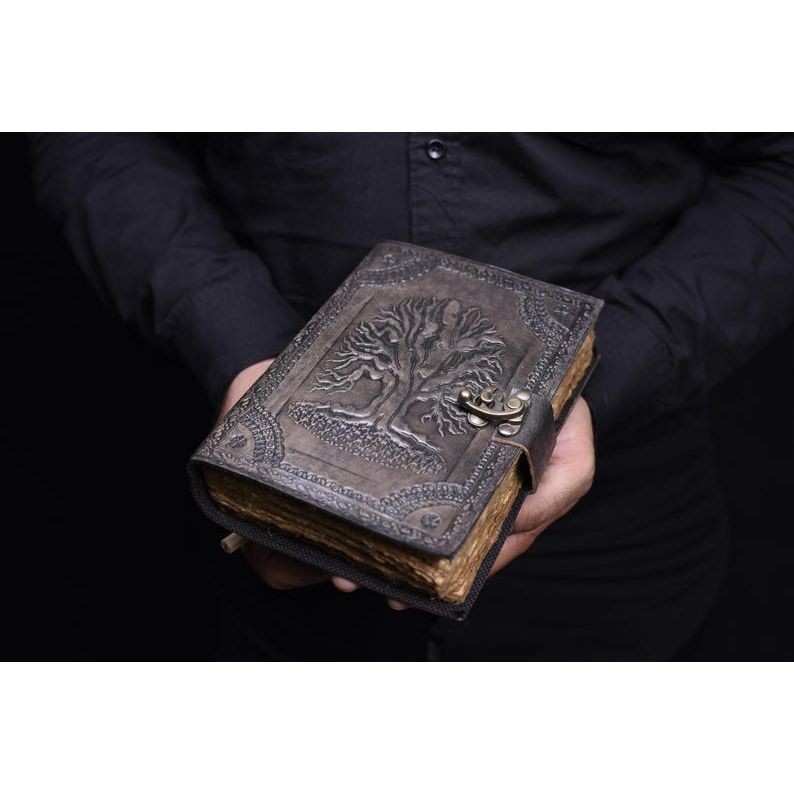 Leather Journal Tree of Life - Genuine Leather Notebooks For Women. ( 100 Pages )