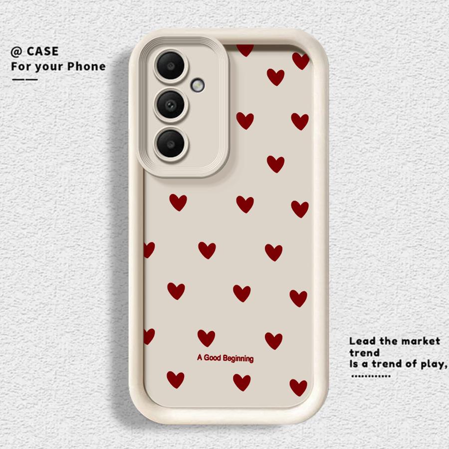 Phone Cover Case for Samsung Galaxy A56 A34 A15 A16 A23 A26 A32 A12 A13 A53 A54 A51 A73 A71 A72 A35 A36 Fashion Love Heart