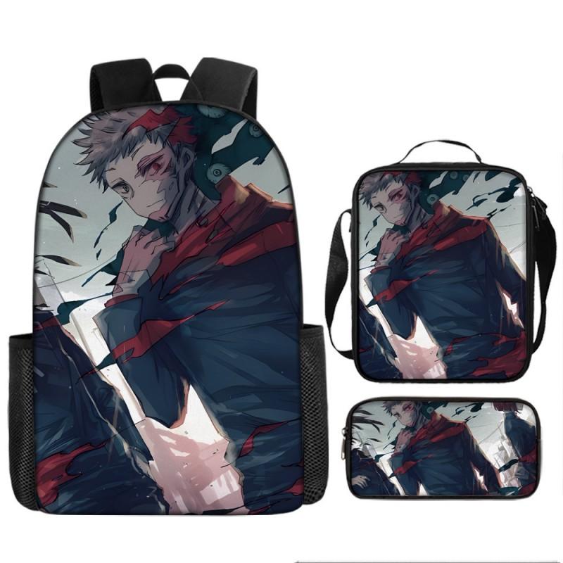 Jujutsu Kaisen Anime School Backpack Kids Teens Lightweight Oxford Fabric Dual-Strap Bag With Padded Back Support