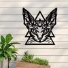 1pc Sphynx Cat Metal Wall Art - Gothic Indoor Decoration, Hairless Cat Design for Unique Room Décor, Perfect Wall Art Gift