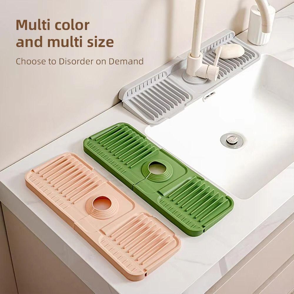 1Pcs Silicone Quick-drying Sink Mat Drying Pad Splash Guard  for Bathroom Kitchen Sink Faucet