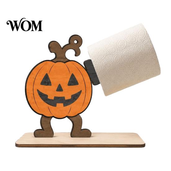 Halloween Paper Towel Holder 2Pcs Holder, Cartoon Animal Tabletop Roll Dispenser, Wooden Creative Holiday Desktop Decor Tissue Stand for Kitchen