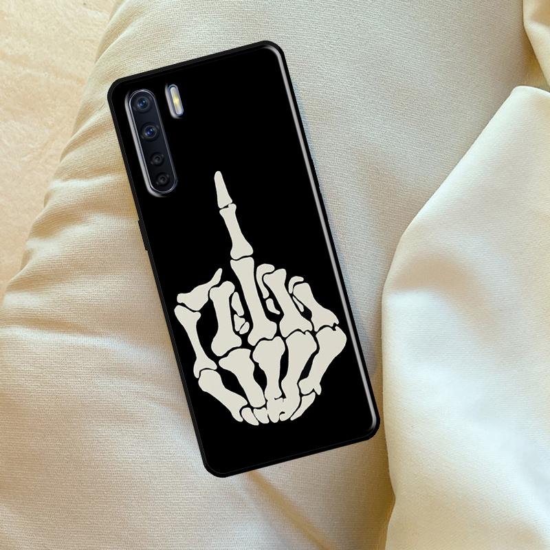 Чехол 'Скелет Средний палец' для Oppo A96 A76 A16 A18 A38 A58 A78 A98 A74 A94 A54 A80 A60 A40 A15 A17 A57 A5 A6 Pro