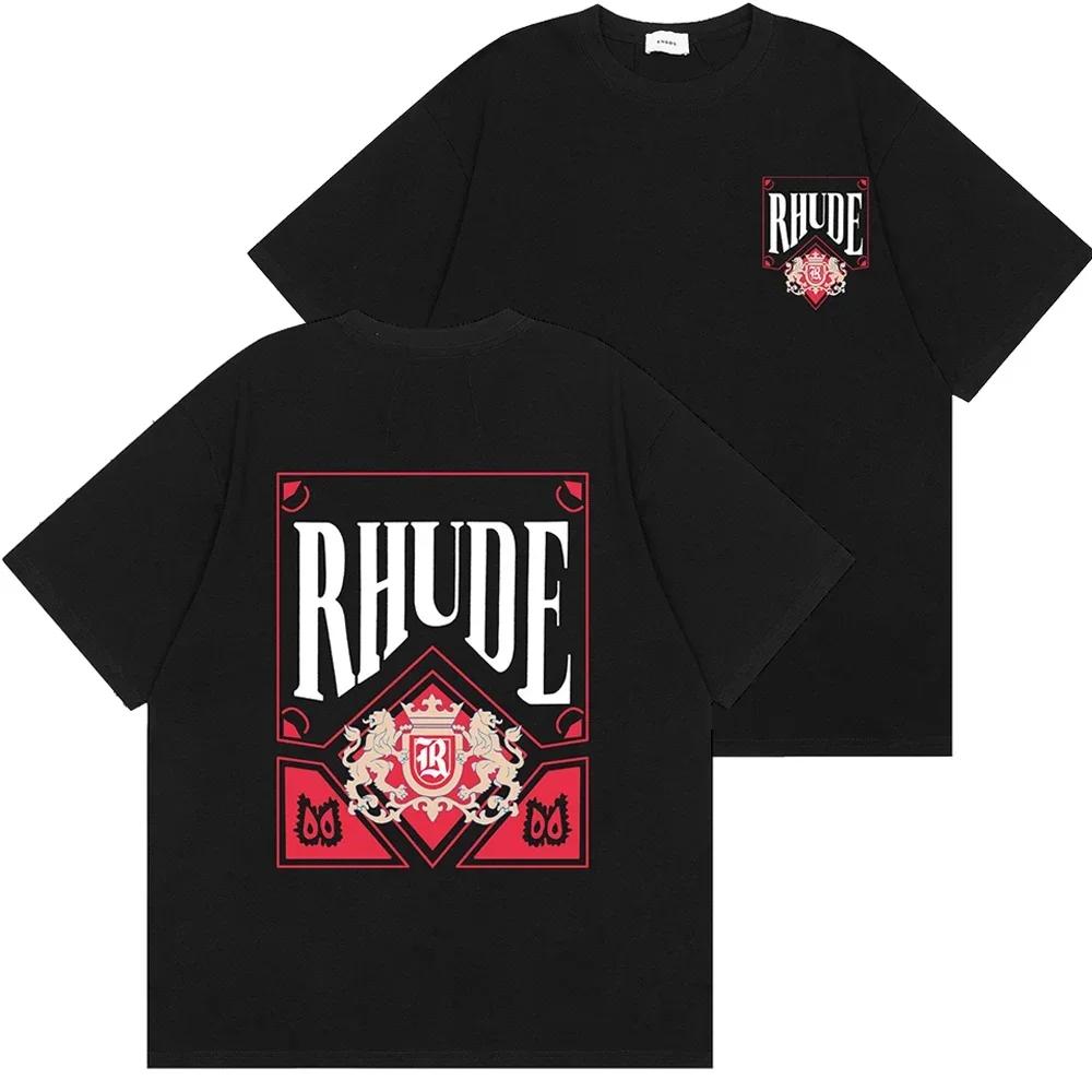 Футболка Мужская Женская Хлопковая Футболка Модная Футболка Уличная Хип-Хоп Футболки с Коротким Рукавом 2024 Летняя Трендовая Одежда Топы