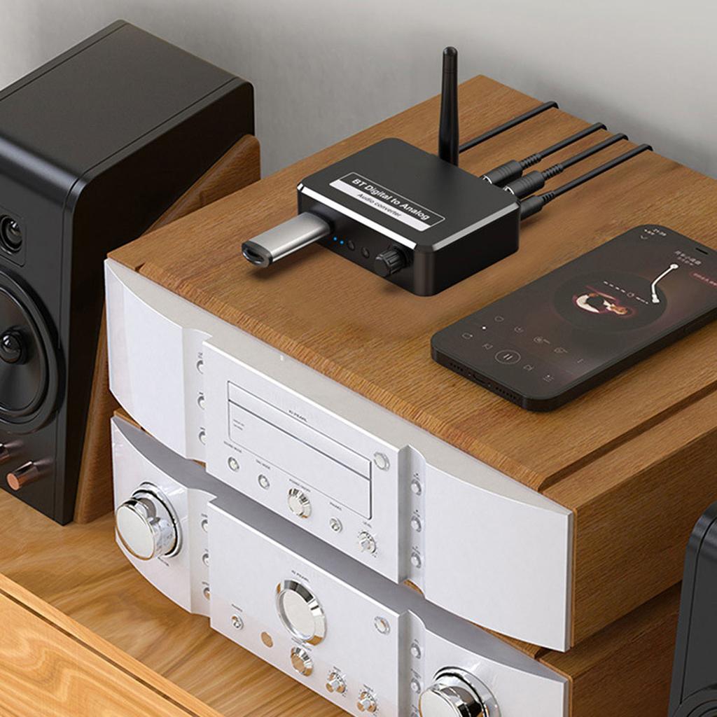 Bluetooth 5.1 Receiver Multifunction RCA 3.5mm Jack Supports U Disk Playback Digital To Analog