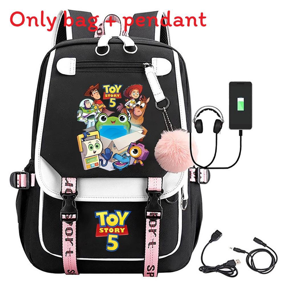 Toy Story 5 Printed Canvas Backpack With Breathable Design For Middle School Students And Travel