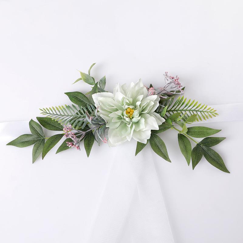 1шт банкетная цепь декор искусственный цветок ткань свадебный стул цветок спинка стула букет композиция