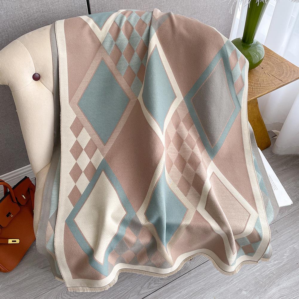 Chic Geometric Plaid Scarf - Generously Sized & Luxuriously Soft - Timeless Black & White Color Block with Tassel Accents Perfect for Autumn & Winter