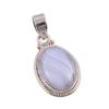 Natural Blue Lace Agate Gemstone Handmade 925 Solid Silver Pendant 1.50" B8y89