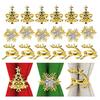 Yousheng Christmas Napkin Rings Alloy Snowflake Elk Tree Napkin Holders Decorative Napkin Rings for Holiday Dining Table Decoration