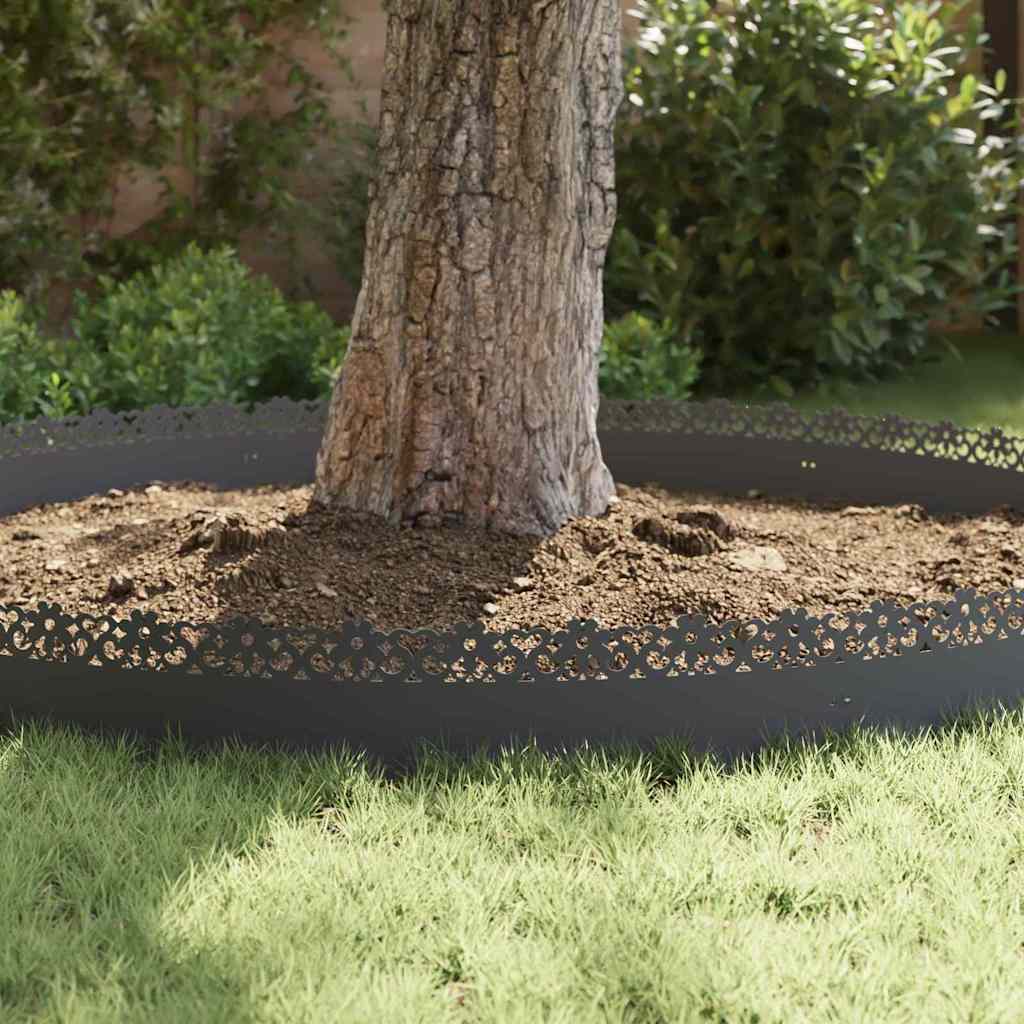 Lawn Edging 10 pcs Anthracite 103 x 0.05 x 22 cm Steel