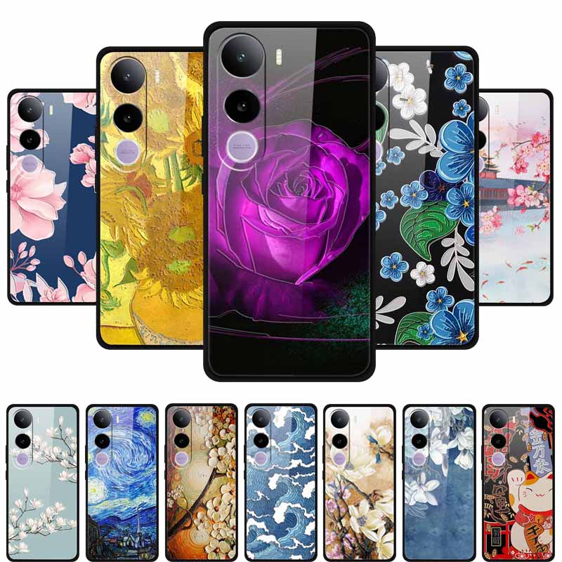 Tempered Glass Cases For Vivo Y400 5G Case 6.67" Painted Hard Back Cover Soft Bumper For Vivo Y 400 2025 Protective Phone Case