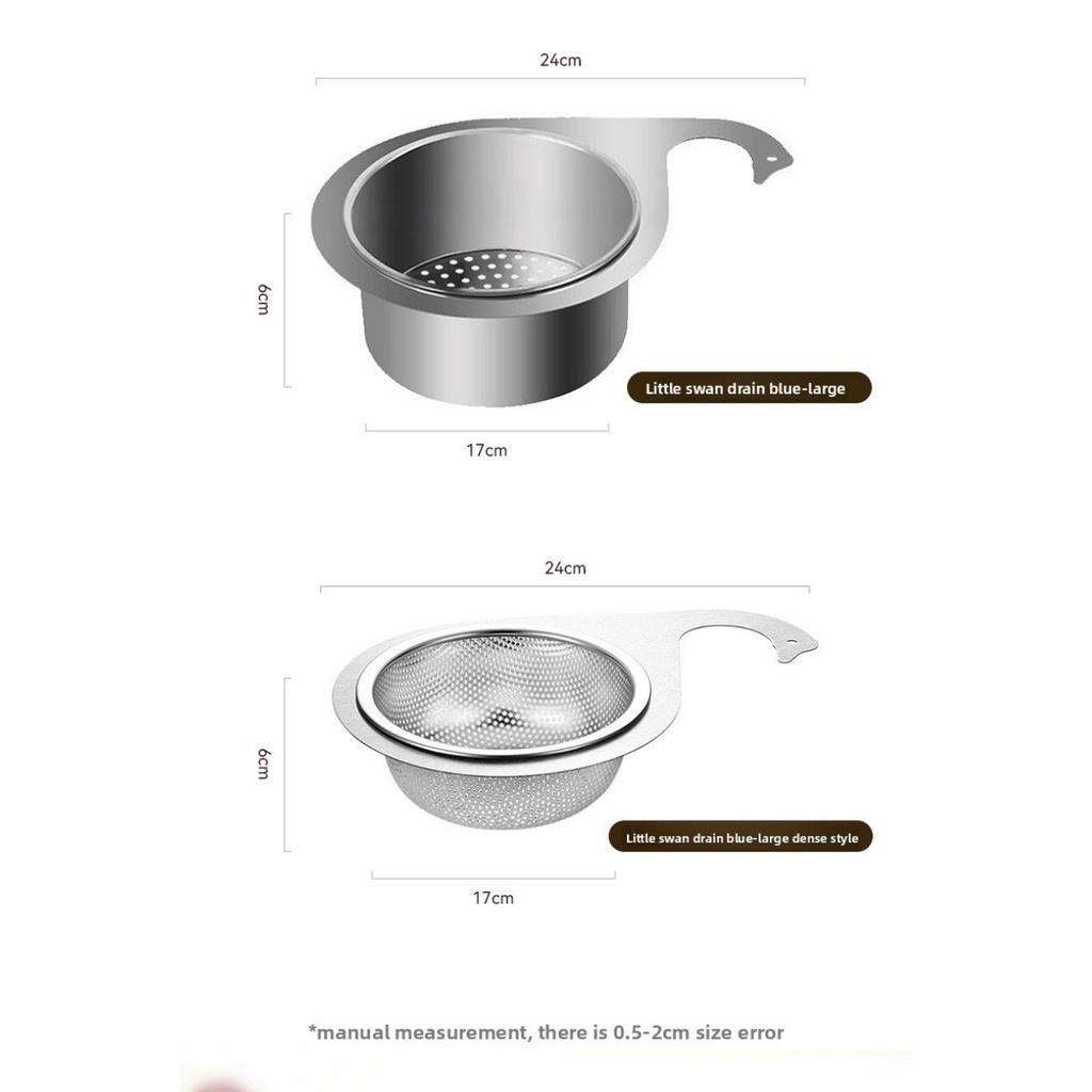 Stainless Steel Swan Drain Basket, Household Kitchen Hanging Drain Rack, Dry Wet Separation Storage Rack, Sink Filter Rack
