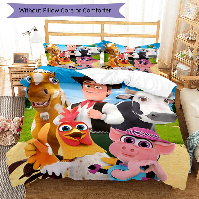 3pcs La Granja de Zenon Design Cover Set - HD Printed Bedding with 1 Cover and 2 Pillowcases - Perfect for Home and Dorm Decor