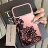 Задняя крышка-чехол для телефона для iPhone 17 Pro Max 16 11 XR 14 Air XS 12 15 Plus 13 Pro Черный кружевной узор