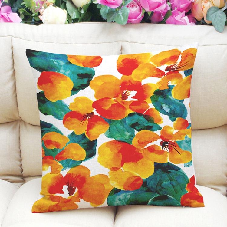 Watercolor Flower Cushion Geometric Pillow Decorative Pillowcase Home Decoration for Sofa Car Seat Colourful Cushions