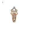 Nail Ring Adjustable Rhinestone Embedded Fashion Jewelry Nail Protection Crown Bowknot Flower Opening Ring for Party