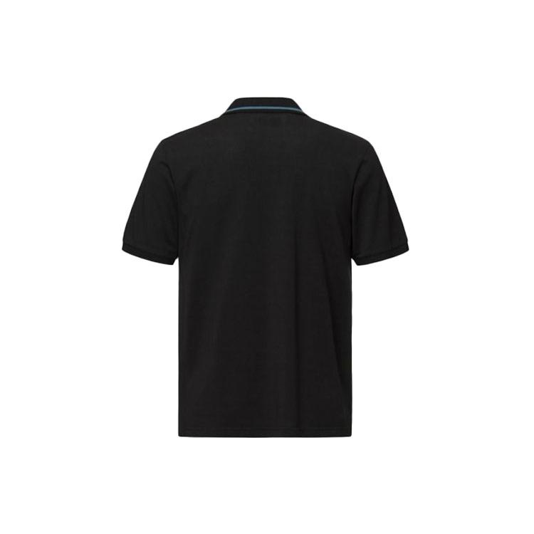 EVISU Polo Shirts Men's Black Polo Collar Moderate Straight Fit 2EAHTM1PS351XXCT