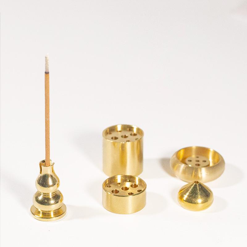 1x Copper Alloy Incense Holder with 9 Holes Sandalwood Incense Sticks Holder Portable Metal Censer