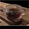 Ins Retro Transparent Glass Mug Simple Water Cup Coffee Cup Breakfast Cup Milk Cup Wine Cup