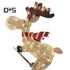 Lighted Reindeer Ornaments Glowing Ski Deer Statue with LED Lights String 3D Standing Reindeer Figurines for Christmas Decoration Indoor Outdoor