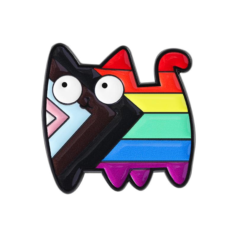 Милые кошачьи УФ-пины На заказ Не разговаривай со мной, я злой Броши Значки на лацкан Одежда Радужные животные Ювелирные изделия Подарок для друзей