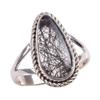 Natural Black Rutile Gemstone 925 Solid Sterling Silver Jewelry Ring S.8.5 C2p66