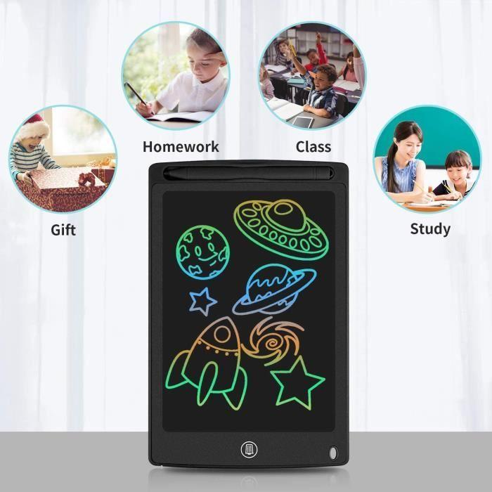 Tablette Graphique - Tablette d'écriture LCD colorée - 12 pouces - Noir - Pratique et légère