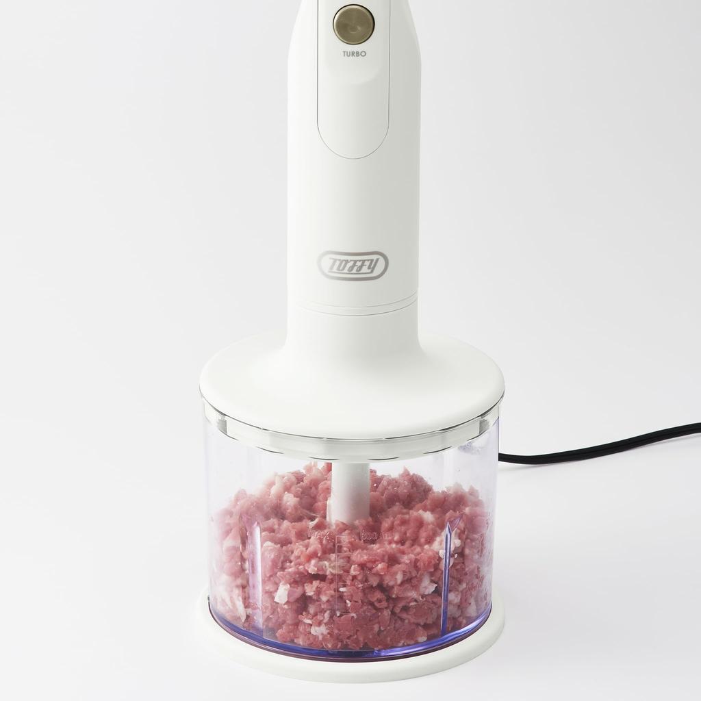 Hand Blender Blender Whisk Chopper Attachment Type Mix Chop Crush Whip From preparation to finishing with this one [Toffy] K-HBD1 K-HBD1 (Panna White)