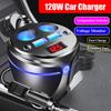 120w Car Lighter Charger Fast Charing With 2-sockets 2 Usb Ports For Iphone 14 13 Pro Max 12 11 Sumsung Xiaomi Oneplug