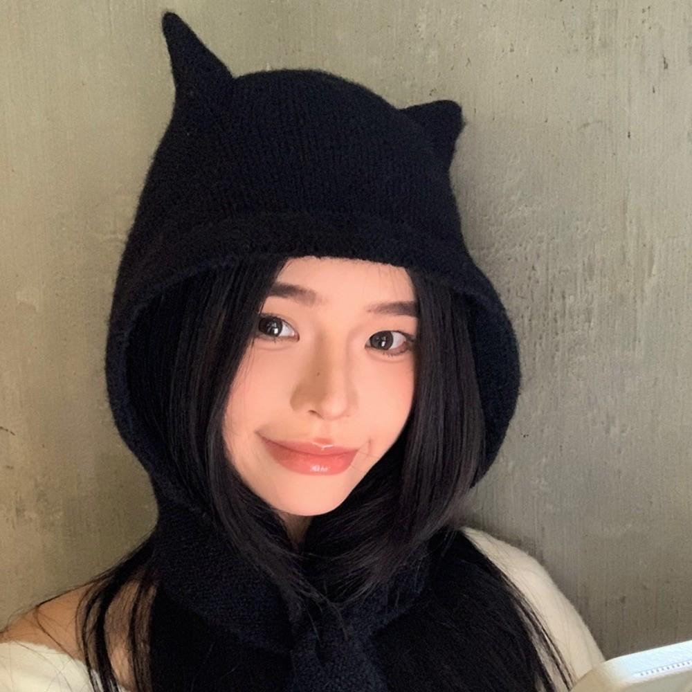 Versatile Women's Winter Knitted Hat Windproof Ear Protection Cap Balaclava Hats Autumn Winter