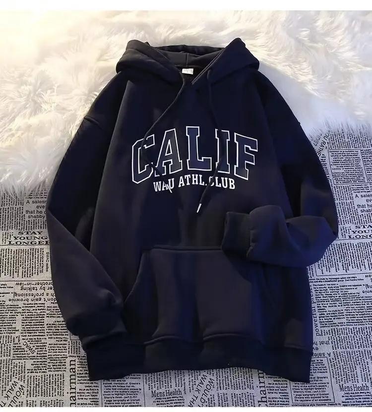 Thickened Fleece Oversize Men's Hoodie Casual Loose Style Student Outerwear Trendy Autumn Winter New Arrival from China