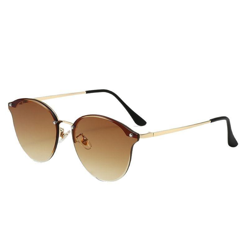 Модные металлические овальные солнцезащитные очки для мужчин и женщин, ретро панк мода, кошачий глаз, UV400