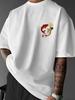 Stylish Mens T Shirt Featuring Red and White Koi with Lotus Design Ideal for Summer Everyday Wear