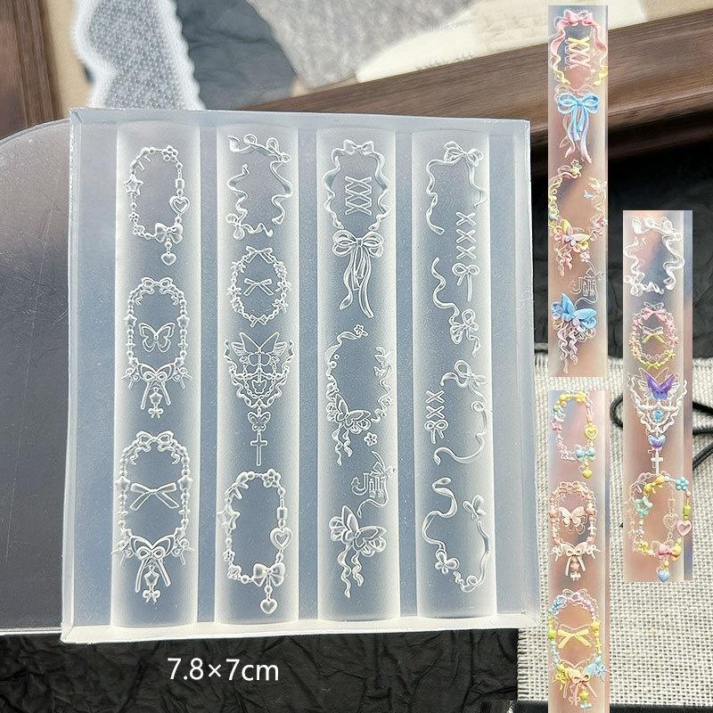 1 шт. Бант Морской Медузы Ракушка Лист Розы 3D Акриловая Форма Украшение для Ногтей Дизайн Ногтей Сделай Сам Силиконовая Форма для Ногтей