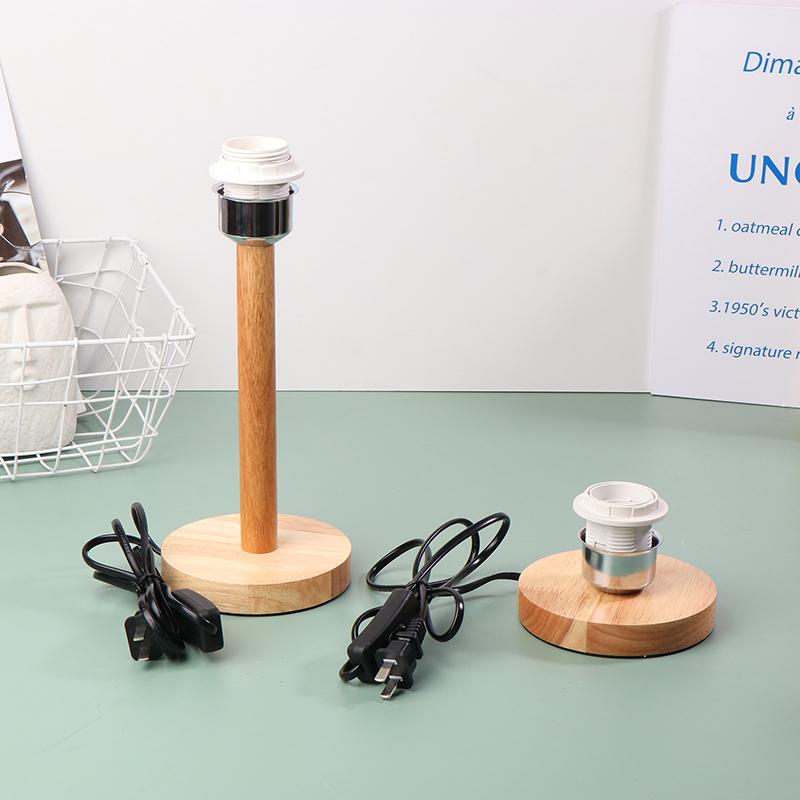 E27 патрон лампы круглый твердый деревянный держатель с шнуром включения выключения для настольной лампы прикроватный держатель лампы для домашнего освещения