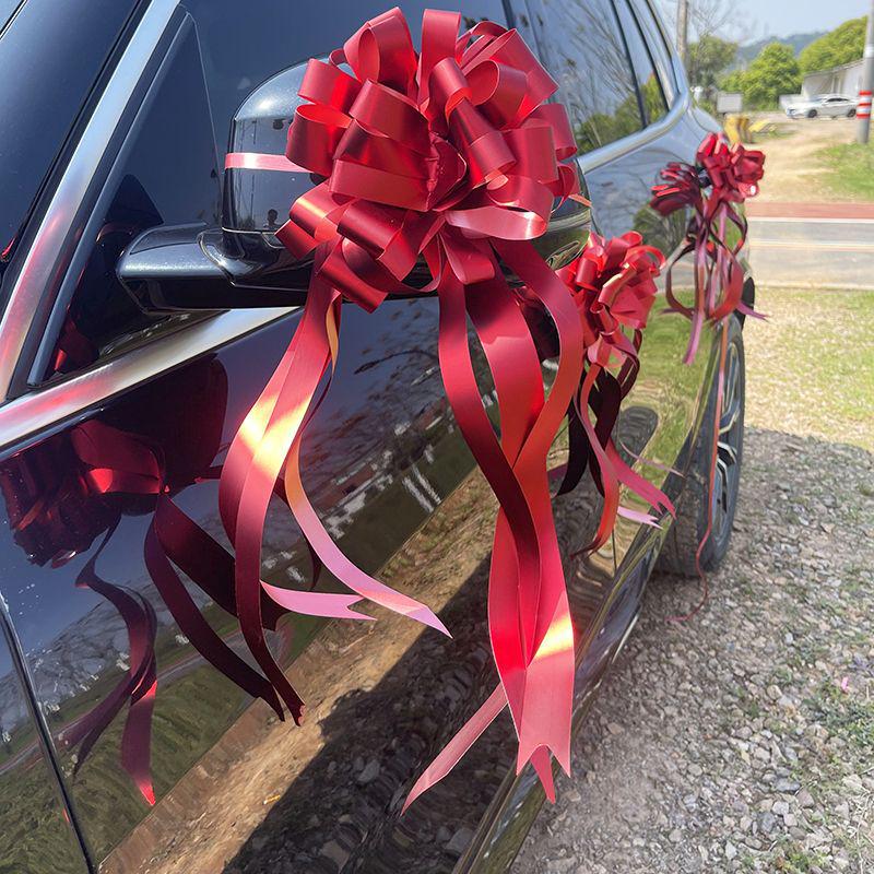 Украшение свадебной машины Набор бантов и лент из снежной пряжи