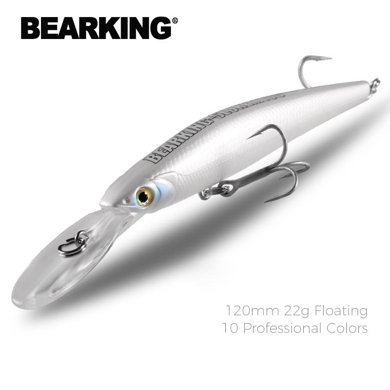BEARKING Жесткие приманки, рыболовные приманки, 120 мм, 22 г, длинные забросы, воблеры гольяна, глубина погружения, окунь щука 6–10 футов