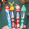 Рождественский набор из 10 шариковых ручек с выдвижным дизайном и 4 цветами, кончик 0,7 мм, гладкая ручка для рождественских праздников