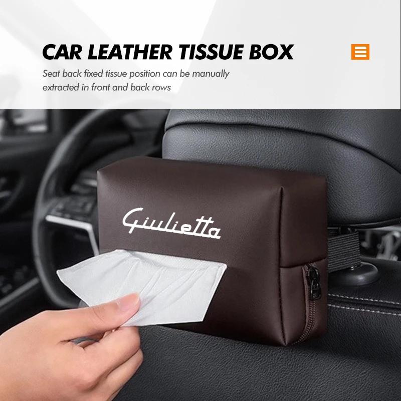 For Alfa Romeo 508 Car Sticker For Alfa Romeo 147 Car Logo Center Console Armrest Tissue Box Seat Back Hanging Paper Boxs For Alfa Romeo Gi qw2